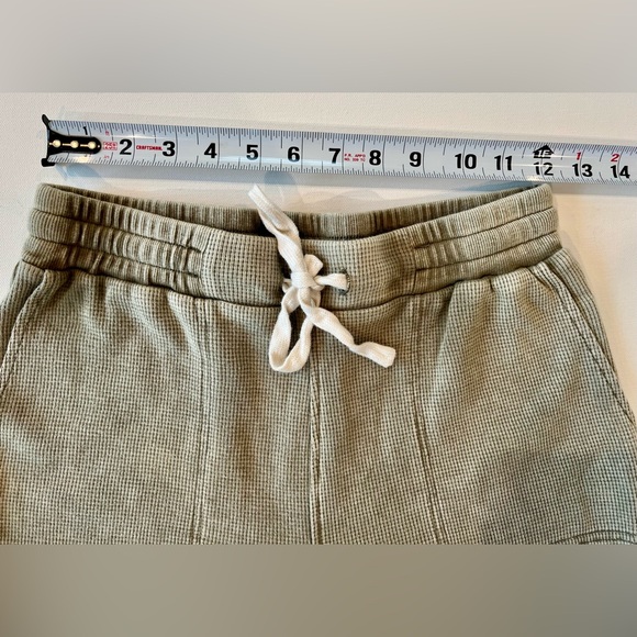 Jane and Delancey Waffle Ribbed Olive Army Green Straight Leg Stretch Lounge - Picture 8 of 13